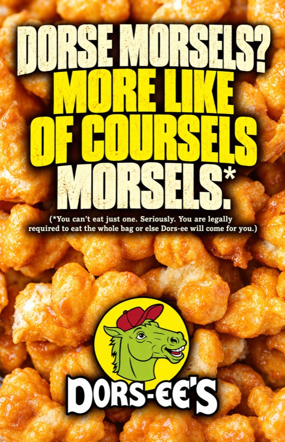 A pile of golden caramel Dorse Morsels