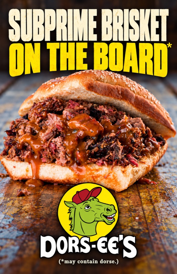 Subprime brisket sandwich on a sesame bun